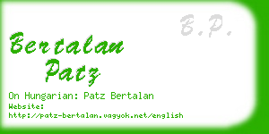 bertalan patz business card